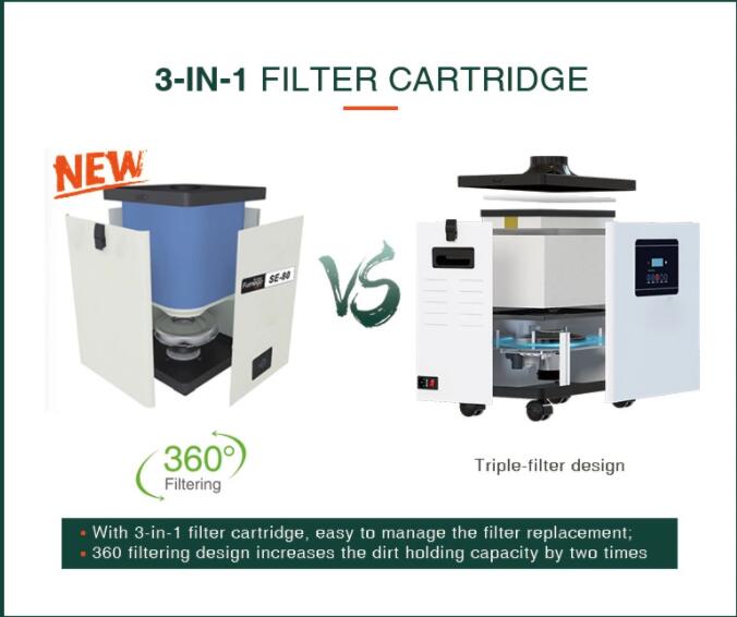 150W Laser Marking Fume Extractor Soldering With 2 Suction pipes