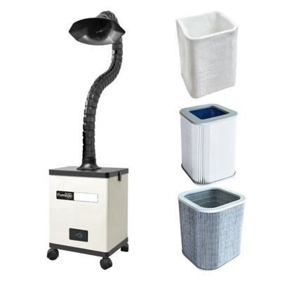 Fume Extractor For Co2 Laser Cutting Marking Soldering Machine With 3 Layers Filters And Bamboo Tube