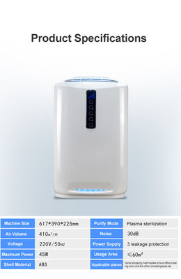 Household UV Air Purifier With Plasma Photocatalyst HEPA And Active Carbon Filter For 60 M2 Room