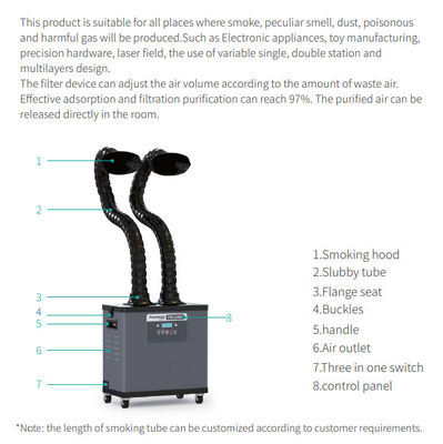 80w Hair Salon Soldering Laser Marking Fume Extractor